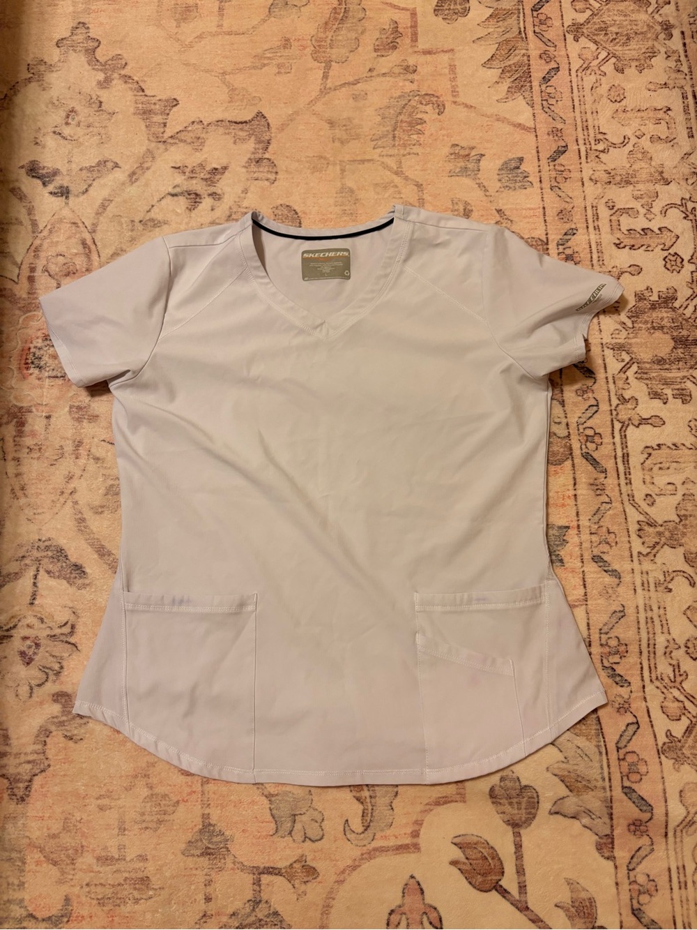 Skechers Women’s V-Neck Scrub Top in white
